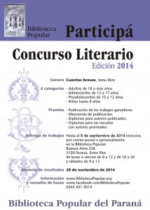 Flyer Concurso Biblioteca Popular del Paraná