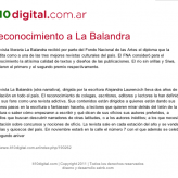 Reconocimiento a La Balandra en lt10digital.com.ar